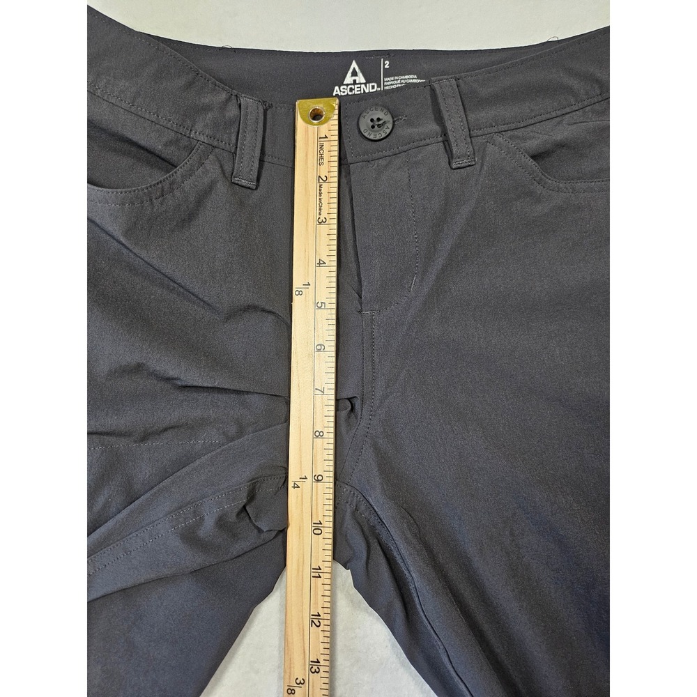 Ascend Tech Roll Up Hiking Pants Womens 2 Black Straight Leg Lightweight Outdoor - Picture 13 of 16